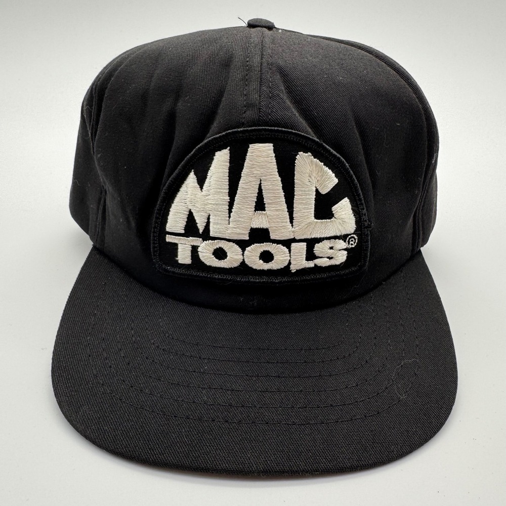 Vintage Mac Tools Swingster Snapback Hat Black Trucker Cap USA Logo Patch